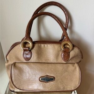 Capezio Vintage Beige and Brown Satchel